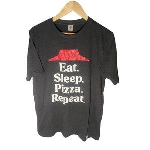 Pizza Hut EAT SLEEP PIZZA REPEAT T Shirt Medium Restaurant Logo Uniform Adult